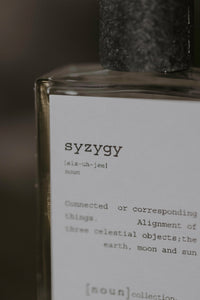 Close up Image of Syzygy Fine Fragrance Bottle